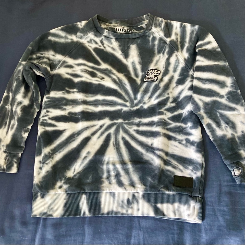 MUNSTER Sweatshirt, charcoal grey tie dye size 7